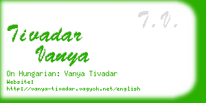 tivadar vanya business card